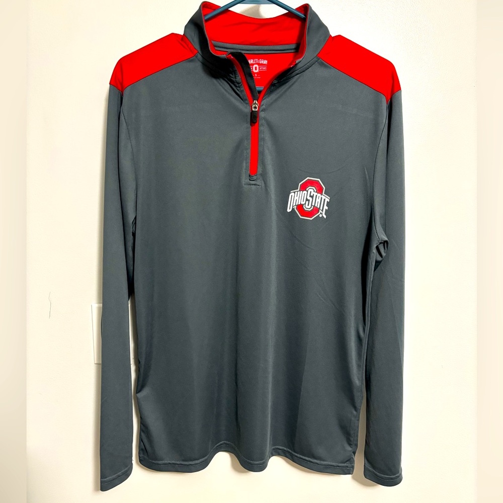 Ohio State Size Small 1/4 zip pull up.  Excellent condition. Scarlet and gray.
